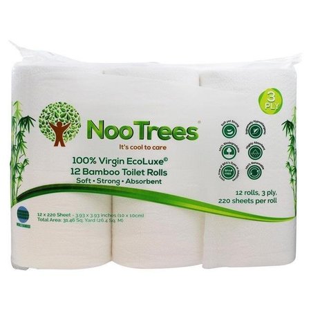 NOOTREES Nootrees NTEL-220-3-12-CTN 3 Ply Bathroom Roll - Pack of 12 NTEL-220-3-12-CTN
